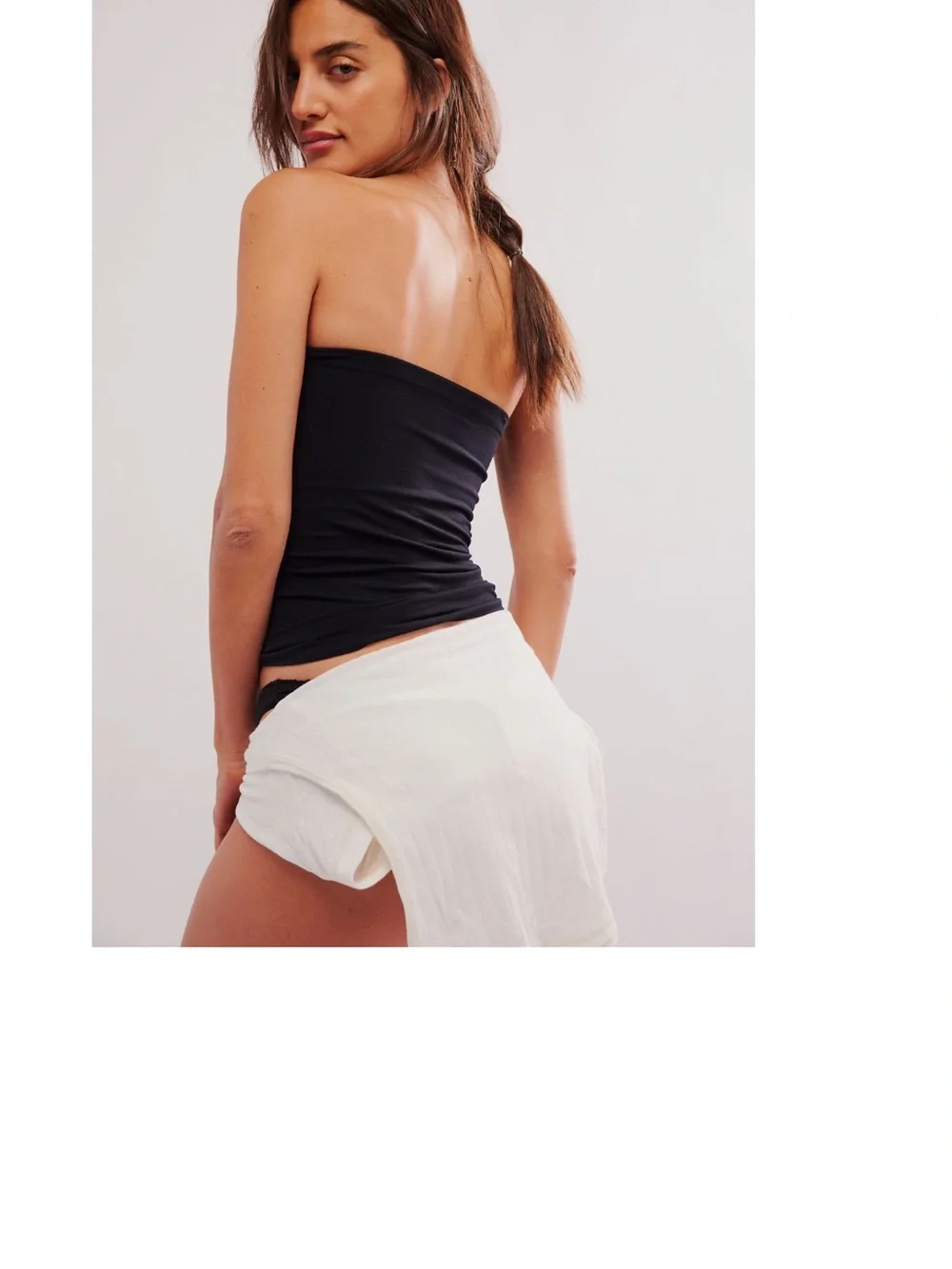 Free People Black Strapless Carrie Tube Top M/L NWOT